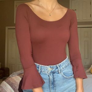 Flare sleeved body suit